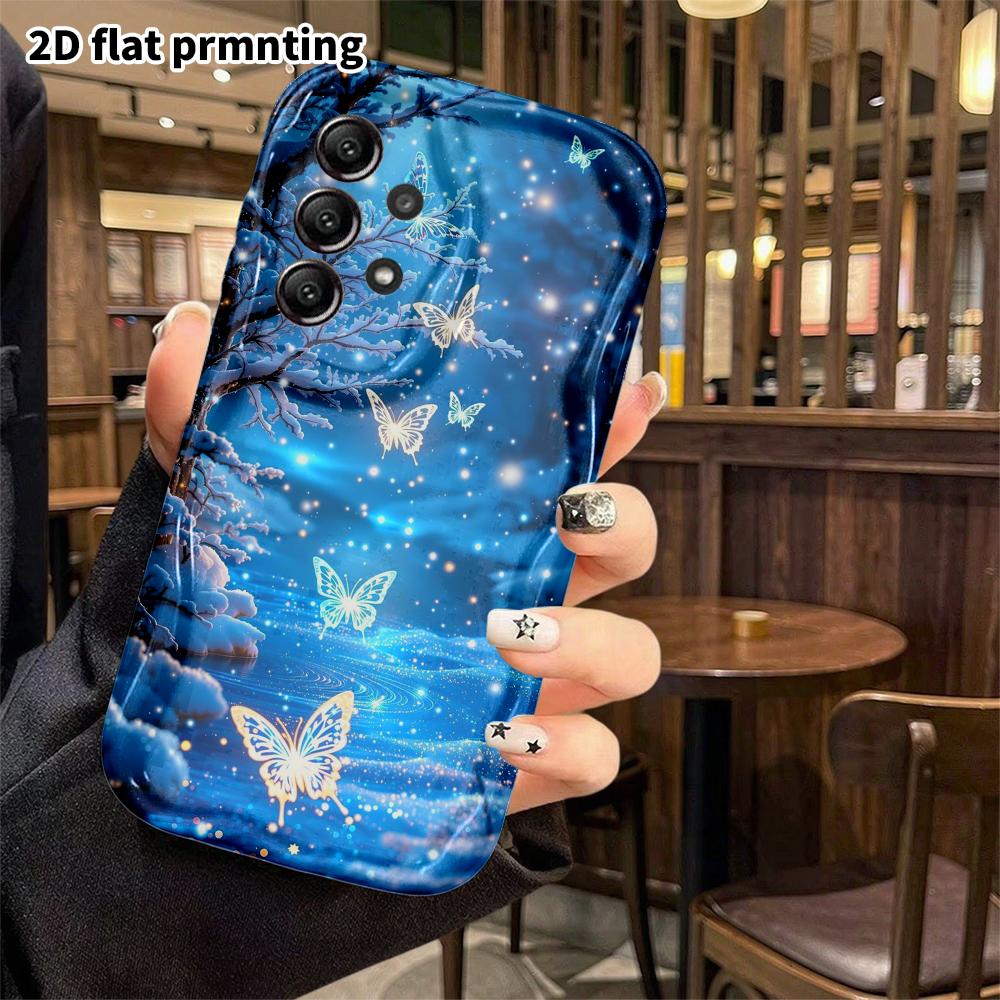 Phone Case: 2D Flat Samsung Galaxy A34 A35 M05 M06 S20 S22 S21 FE Plus 5G Protective Case, Butterfly Forest, Christmas and Halloween Gift