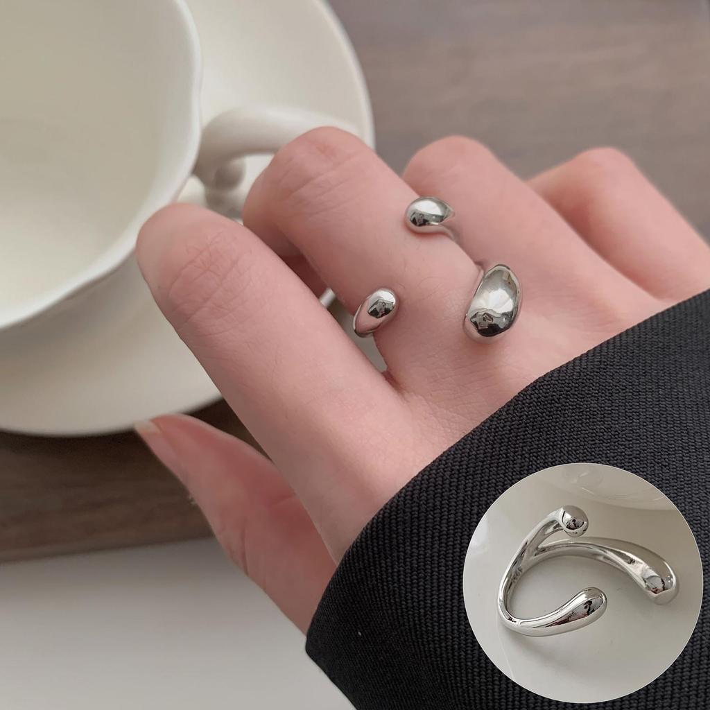 Europäisch-Amerikanischer S925 Versilberter Geometrischer Offener Ring - Retro, Kreatives und Stilvolles Zeigefingerdesign für Damen