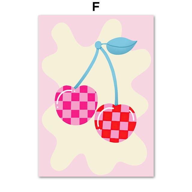 Wild Leopard Lion Strawberry Cherry Orange Vase Pastels Wall Art Canvas Painting And Prints Wall Pictures For Living Room Decor No Frame