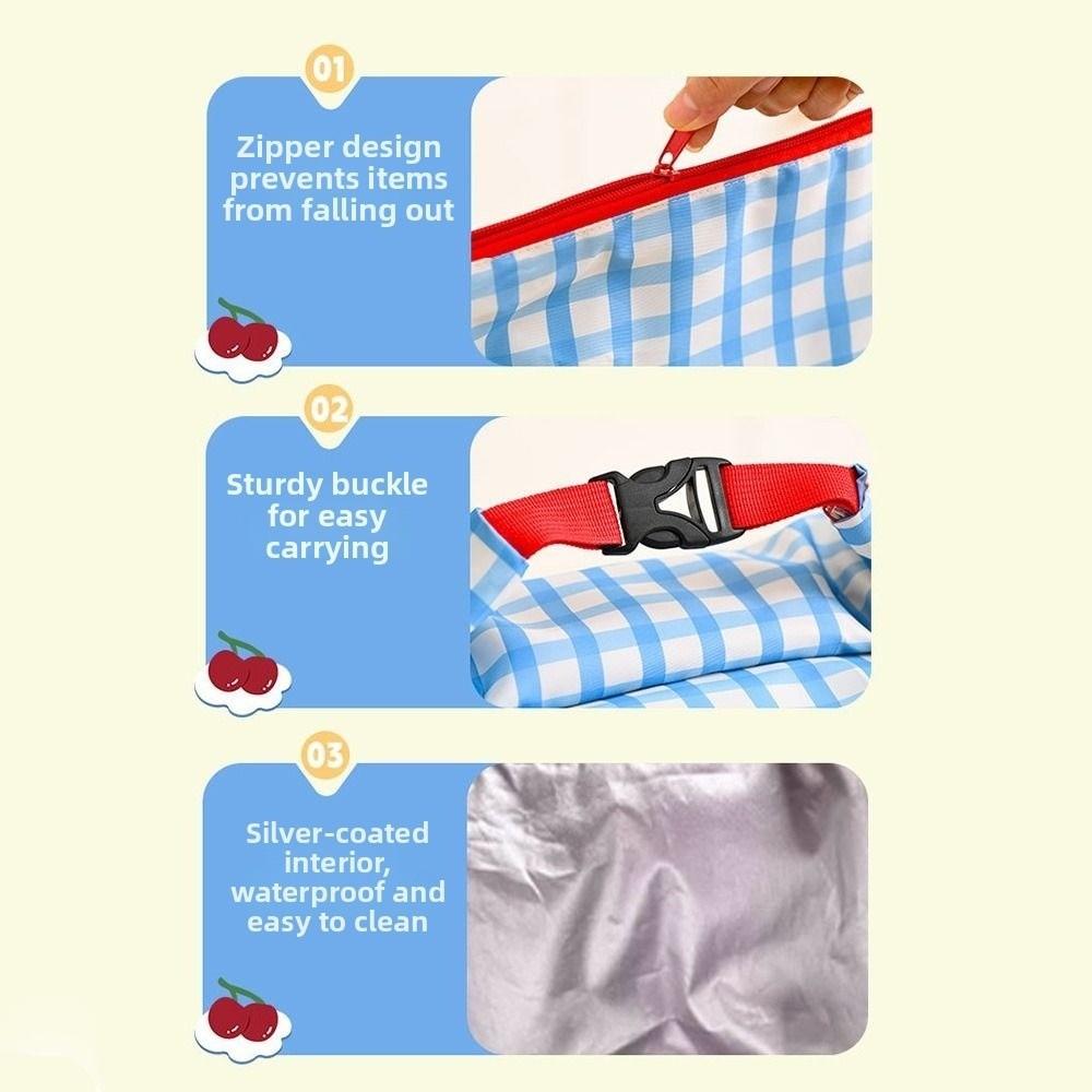 New Cartoon Print Lunch Bag Large Capacity Oil-proof Outdoor Picnic Bag Fresh-Keeping Portable Students Lunchbox Bag