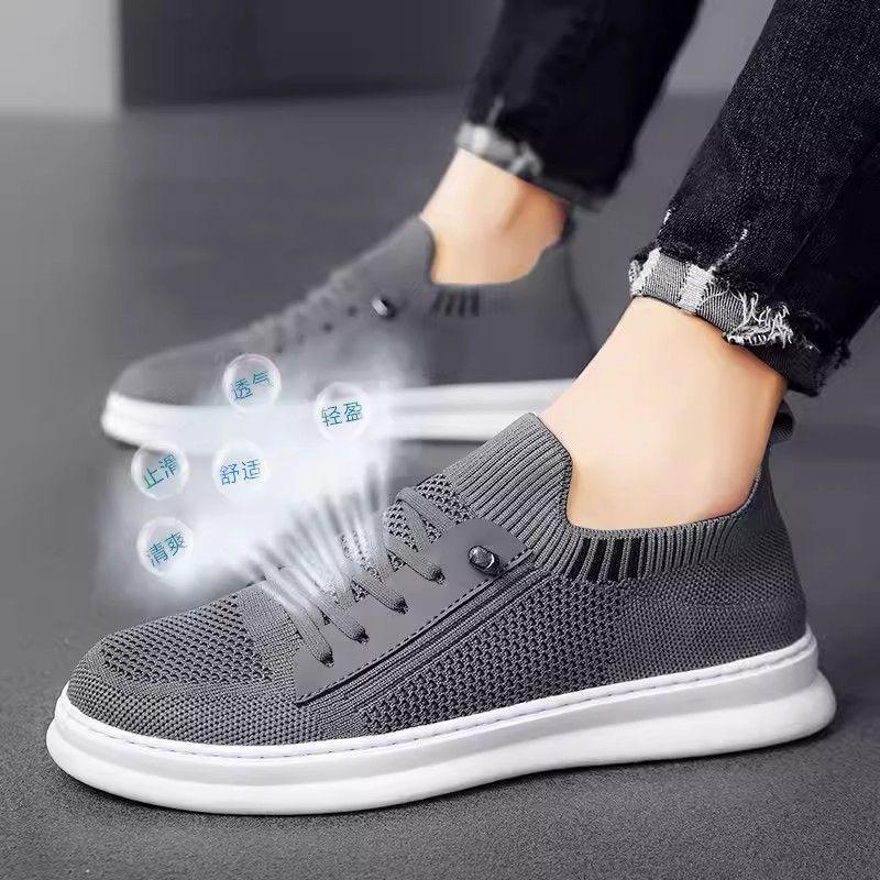 2024 Fly-woven Men's Shoes Summer Deodorant New Men's Breathable Thin Versatile Mesh Casual Shoes Sports Mesh Shoes