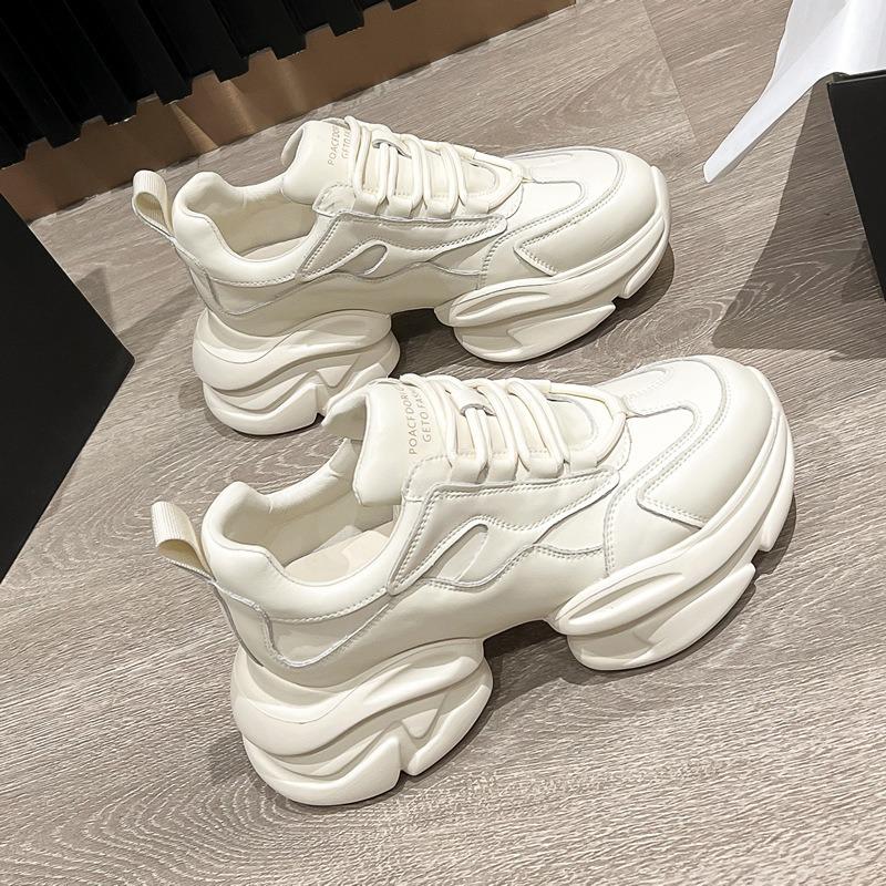 

Trendy girl spring and summer new thick-soled muffin small mesh breathable leather casual shoes 40