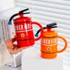 450ml Creative Fire Extinguisher Cup with Spoon Fire Hydrant Tea Cup, Office Water Cup, Ceramic Cup, Funny Gift for Best Friend