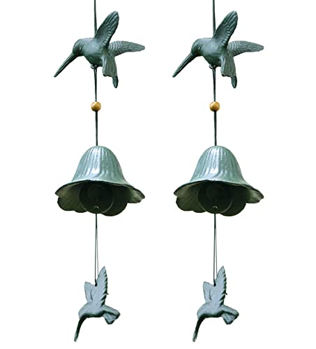 

Hwagui Iron Wind Chime Little Bell Green Wind Chime Gift for the Year-End and New Year, Room Divider, Brazier