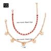 2 Stück/Set Damen Schmetterling Quaste Fußkettchen Armband Strand Schmuck