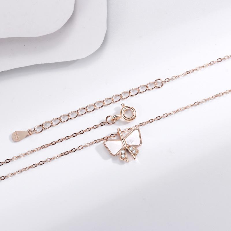 Bow Fritillary Versatile Necklace Female Korean Version Mori Girl Heart Girlfriend Necklace