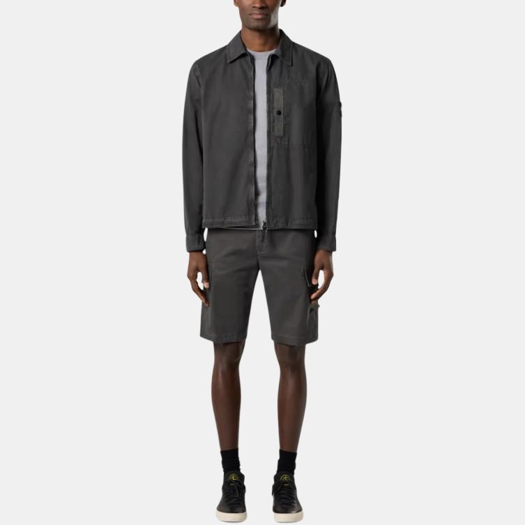 STONE ISLAND Washed Vintage Zip Jacket Men Jackets Carbon-Black K1S151200032S00WN-V0165
