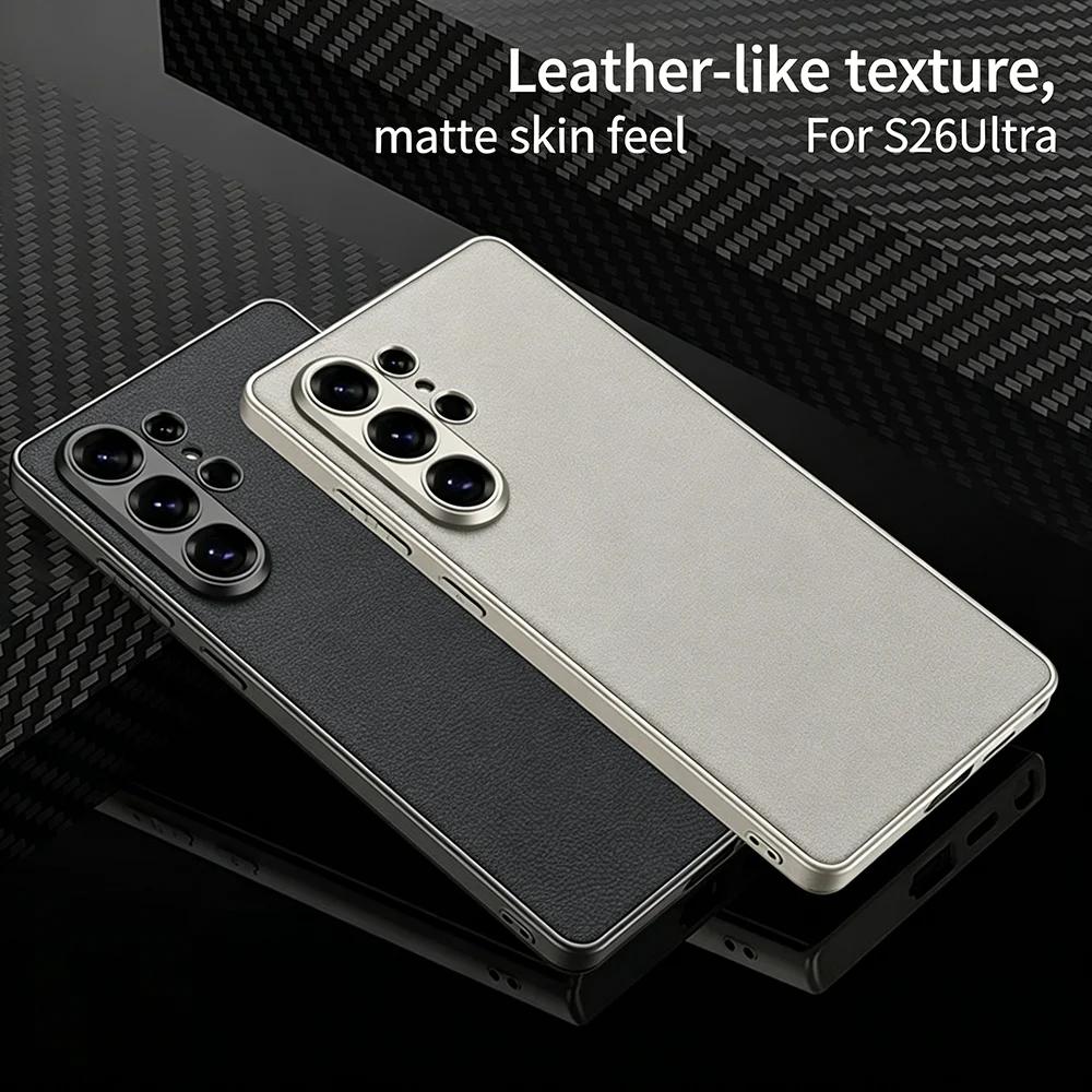 HANNUO Leather Cases for Samsung Galaxy S26 Ultra Plus Case Matte Full Protect Cover Shell Magnetic Protector Luxury Phone Cover