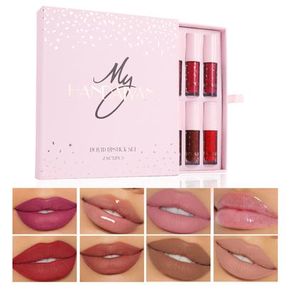 HANDAIYAN Lip Glaze Set 12 Color Sexy Waterproof Non-stick Cup Non-Fade Jelly Crystal Nude Matte Lipstick Lip Gloss