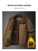 2025 Men's Velvet Jacket: Wear-Resistant, Warm, Detachable Fur Collar, Cotton Coat
