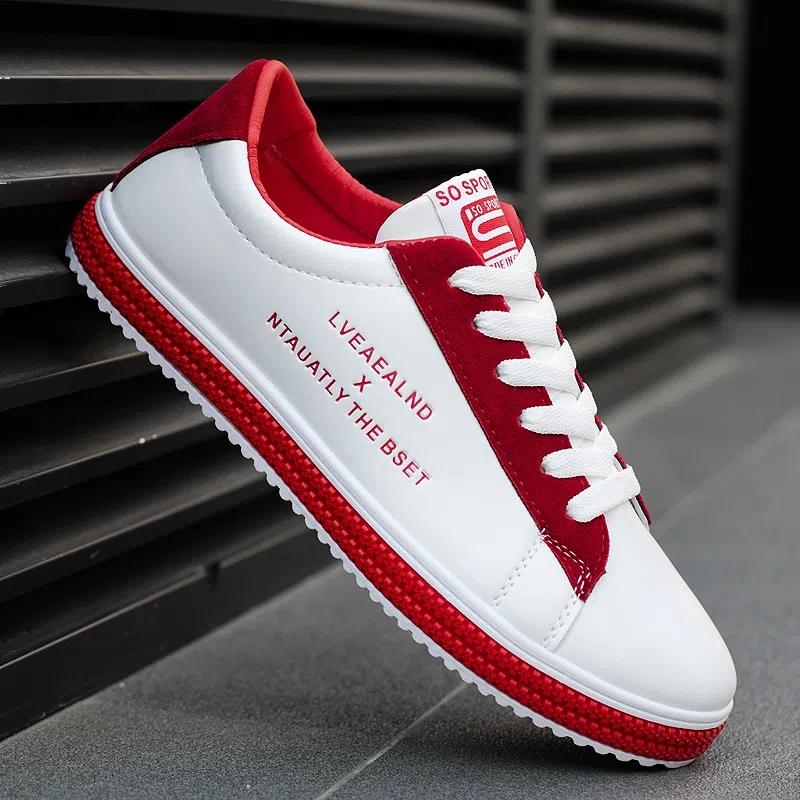 Modne męskie trampki skórzane wodoodporne męskie buty do biegania białe czarne chłopięce obuwie sznurowane męskie tenisówki Tenis Masculino