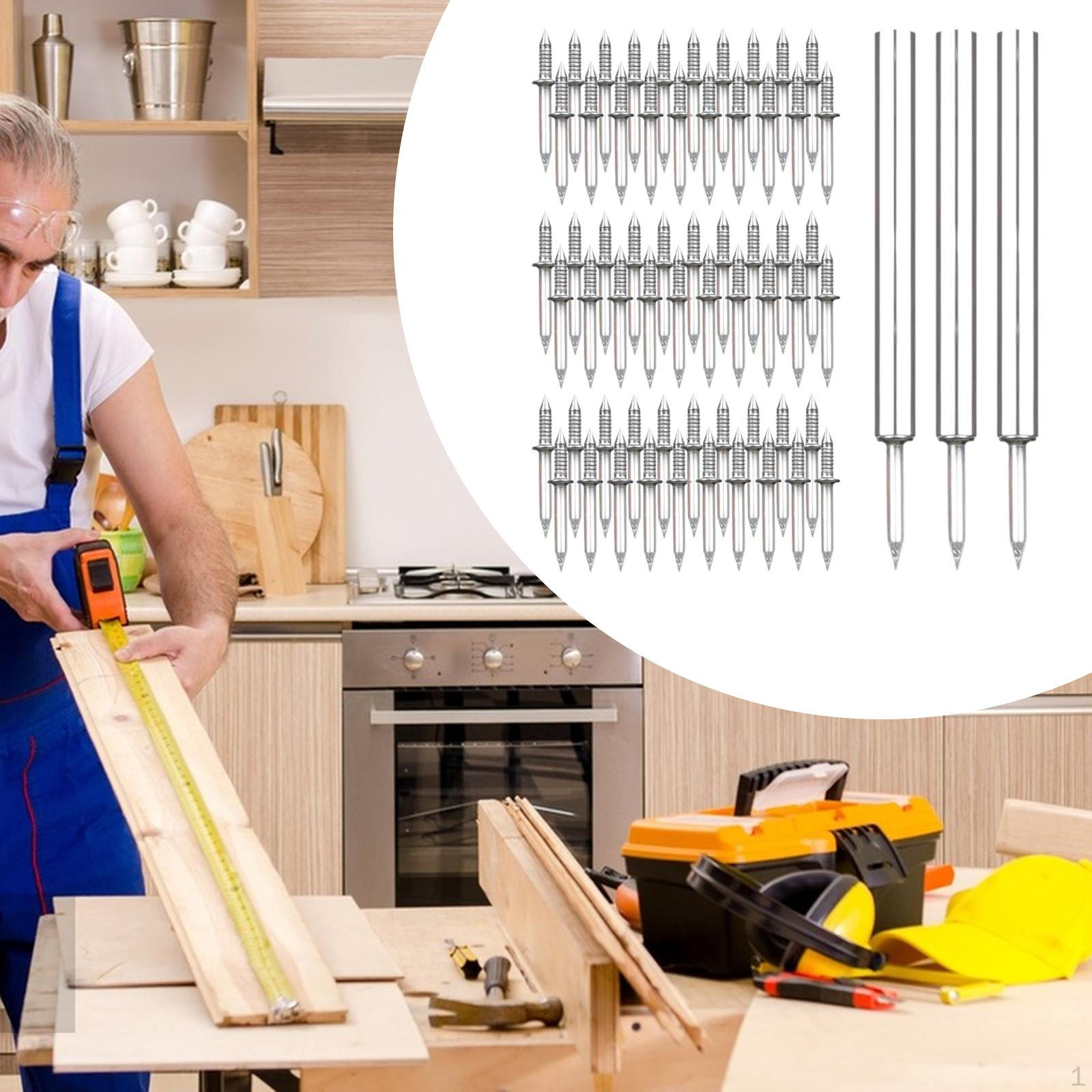 

Гвозди с двойной головкой и резьбой для стеновых панелей с инструментами для самостоятельного монтажа 300pcs