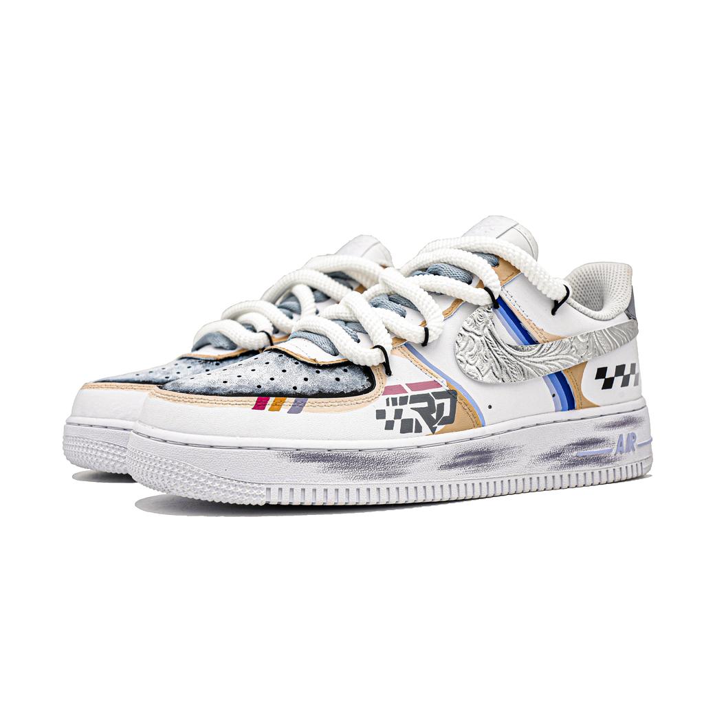 Nike Air Force 1 Silver Vein Trail Abrasion Resistant Low top Skateboard Shoes Unisex White CW2288-111(Team726-)