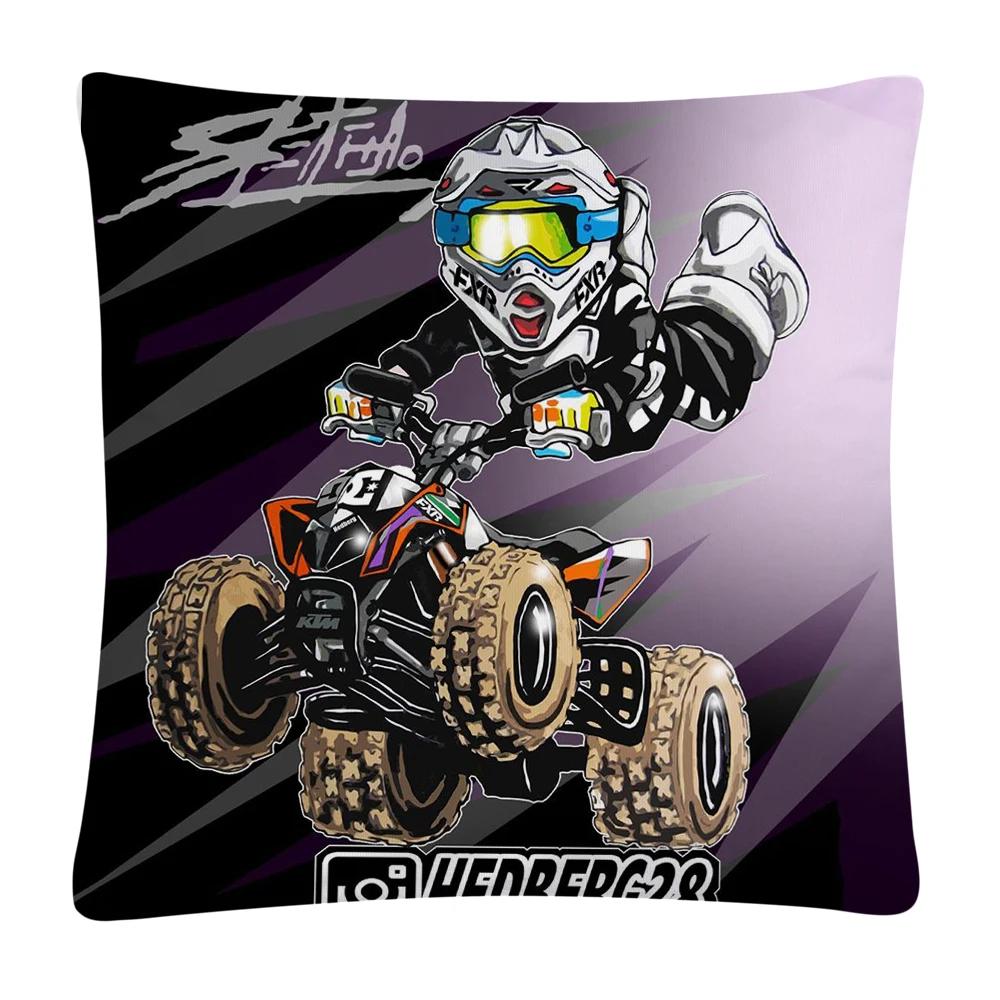 Stunt Sports Cartoon Pattern Soft Polyester Pillow Case for Sofa Home Car Decoration Pillowcase