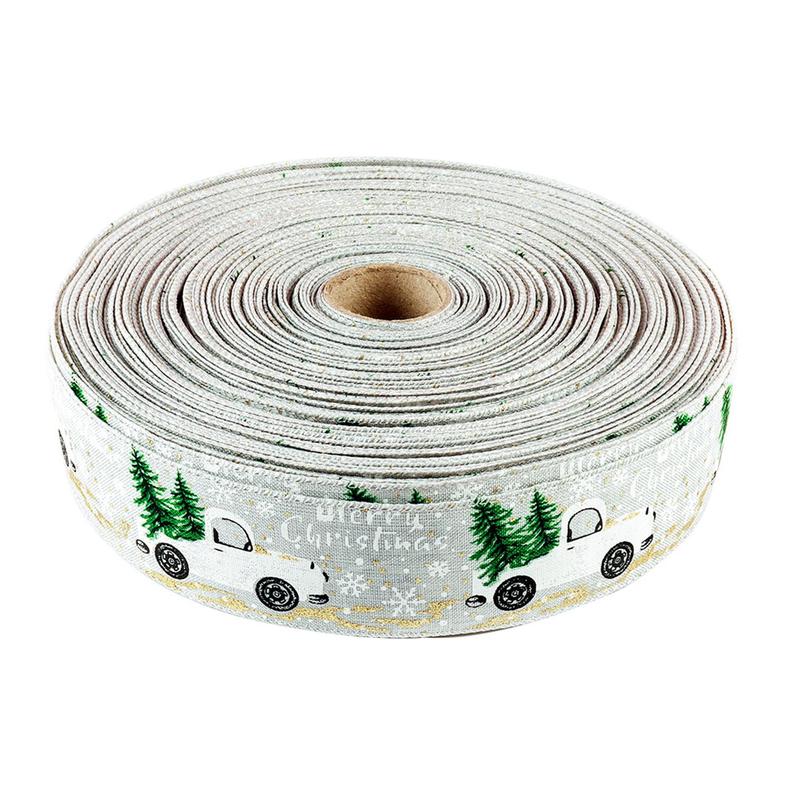 

DIY Ribbon Чудове Святкове Безпечне Різдво DIY Ribbon Xmas Tree Shiny Printed Decoration Ribbon Decoration Ribbon for Home 5 m сірий