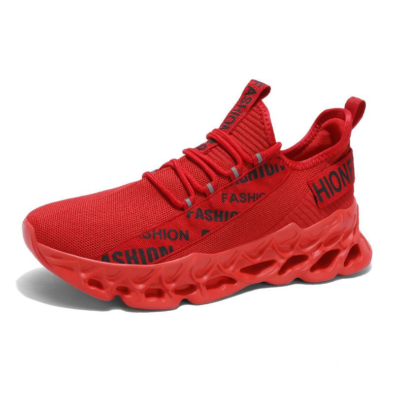 Men's shoes autumn breathable fly-woven casual men's trend blade fish scale sports running shoes