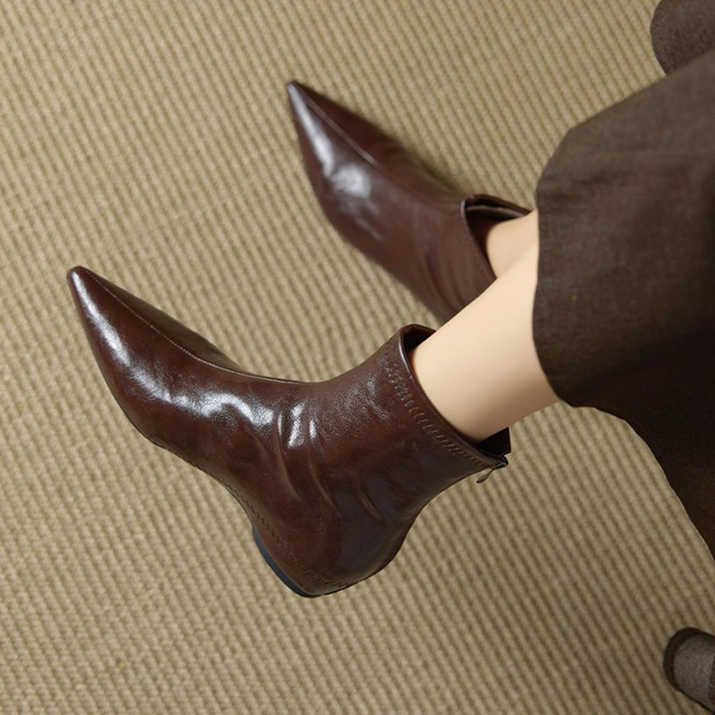 Naked boots heightening fashion short boots daily casual elastic boots pointed thin legs long foreign style