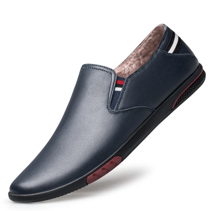 Fashion Winter Men's Shoes Light Soft Leather Men Shoes Loafers Slip On Comfortable Moccasins Flats Casual Mens Dress Shoes Luxury Shoes