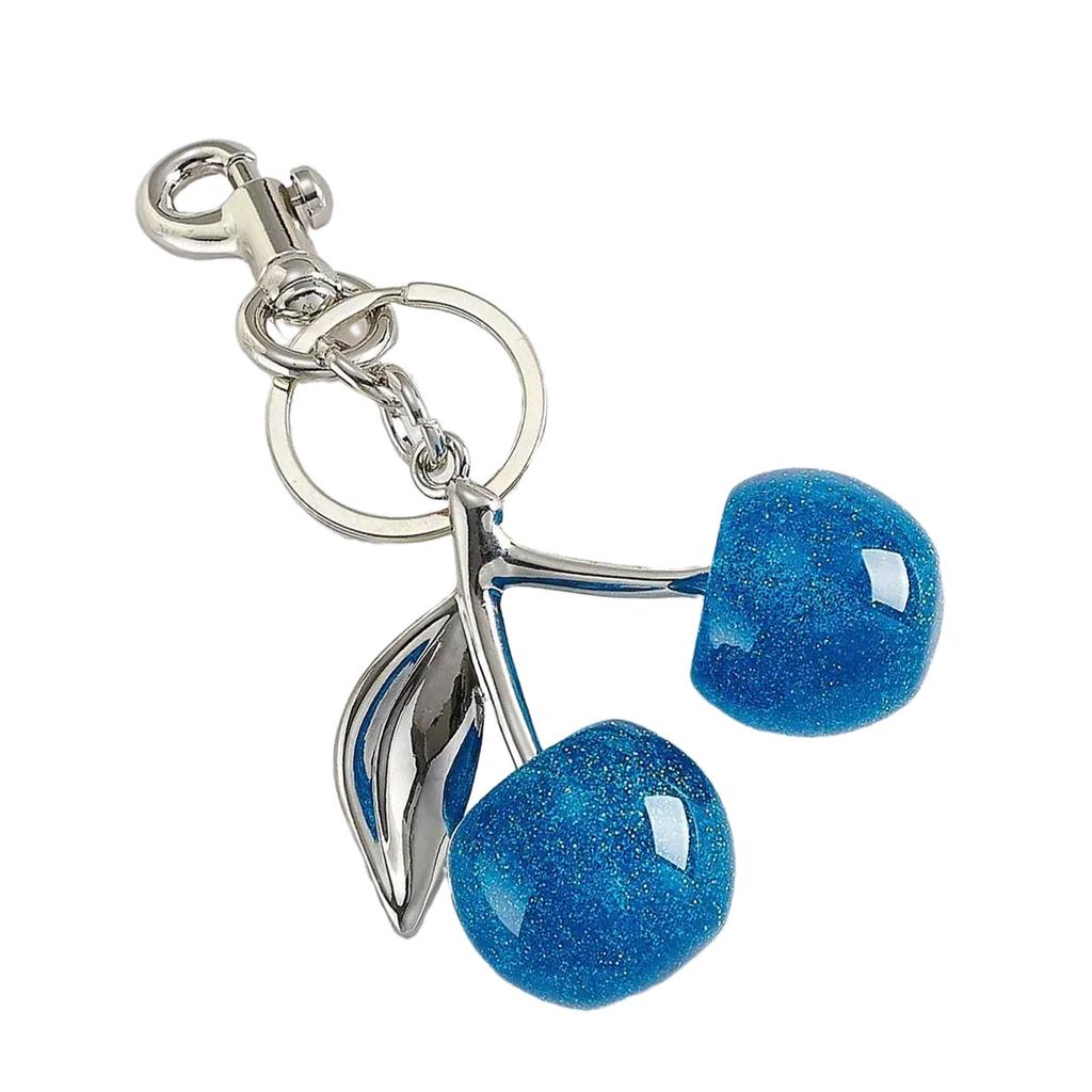 Cherry Resin Alloy Keychain Handmade Fruit Charm for Bags and Keys Fashion Handbag Accessories Jewelry for Wallet