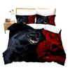 Leopard Duvet Cover Set Red Rose Bedding Sets Safari Animals Print Comforter Cover Rose Flowers Cheetah Quilt Cover King Size