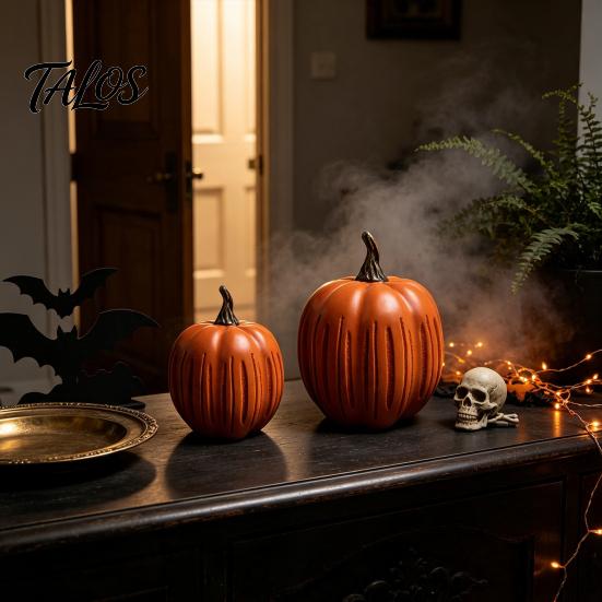 Wiederverwendbare Feiertags-Saisonale Geschenke Funkelnde Lichtkürbis-Dekoration, Halloween Harz Nachtlicht, Wetterbeständige Garten Dekoration Beleuchteter Herbst
