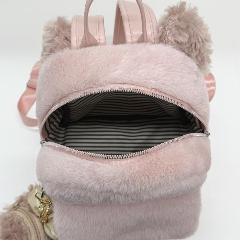 Schoolbag Backpack Plush Cute Girl Sweet Cute Backpack Mini Versatile Commuter Casual Fluffy Student School Bag