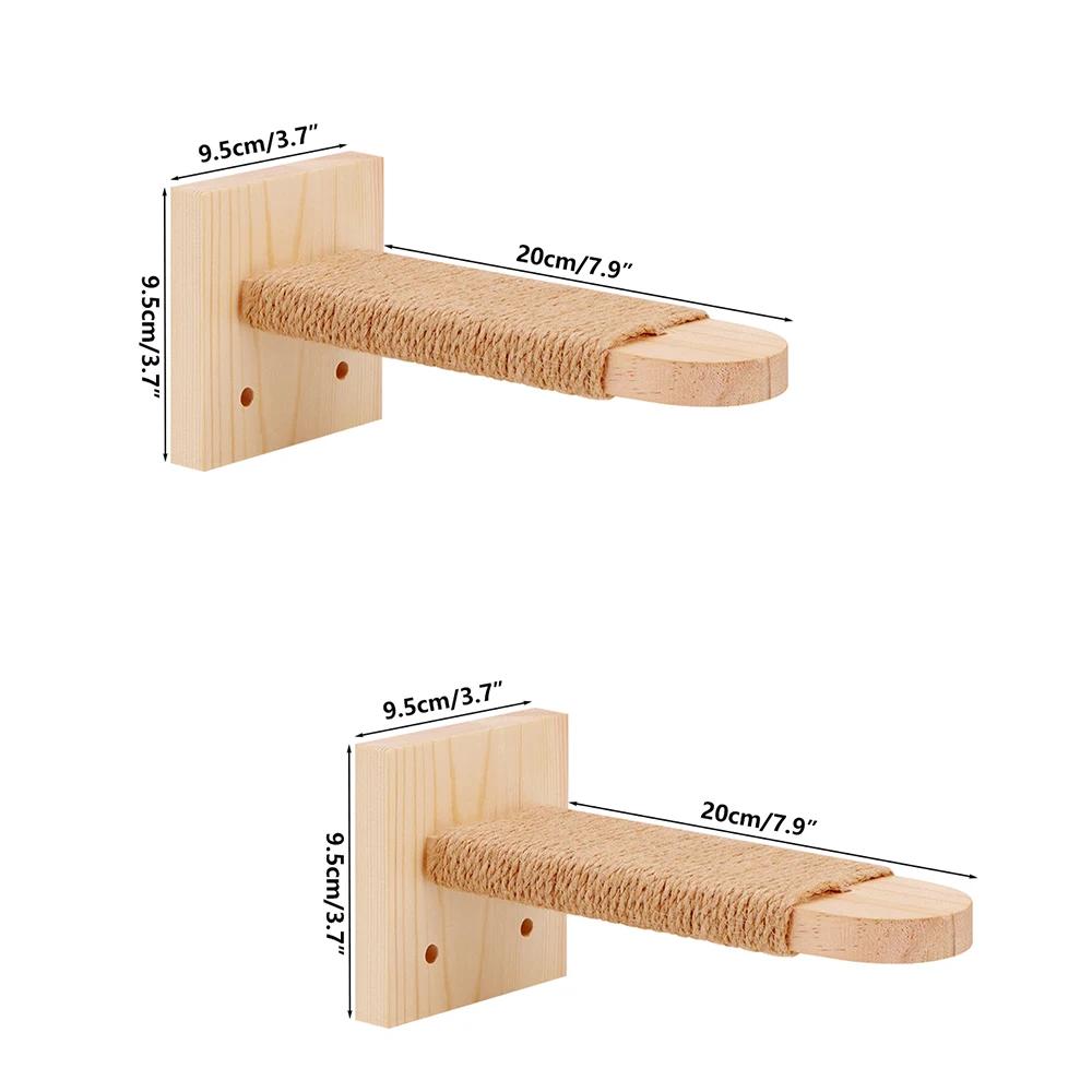 Wooden Kitten Ladder with Sisal Rope Cat Wall Steps Climbing Cat Scratching Post Cat Scratching Board Tree Pet Furniture