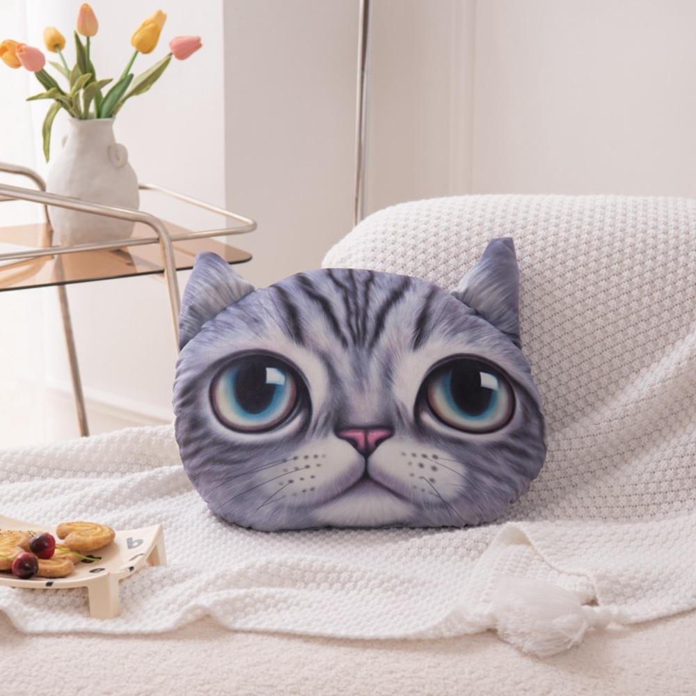 3D 40CM Cat Dog Head Pillow Cushion Realistic Car Seat Cushion  Multipurpose