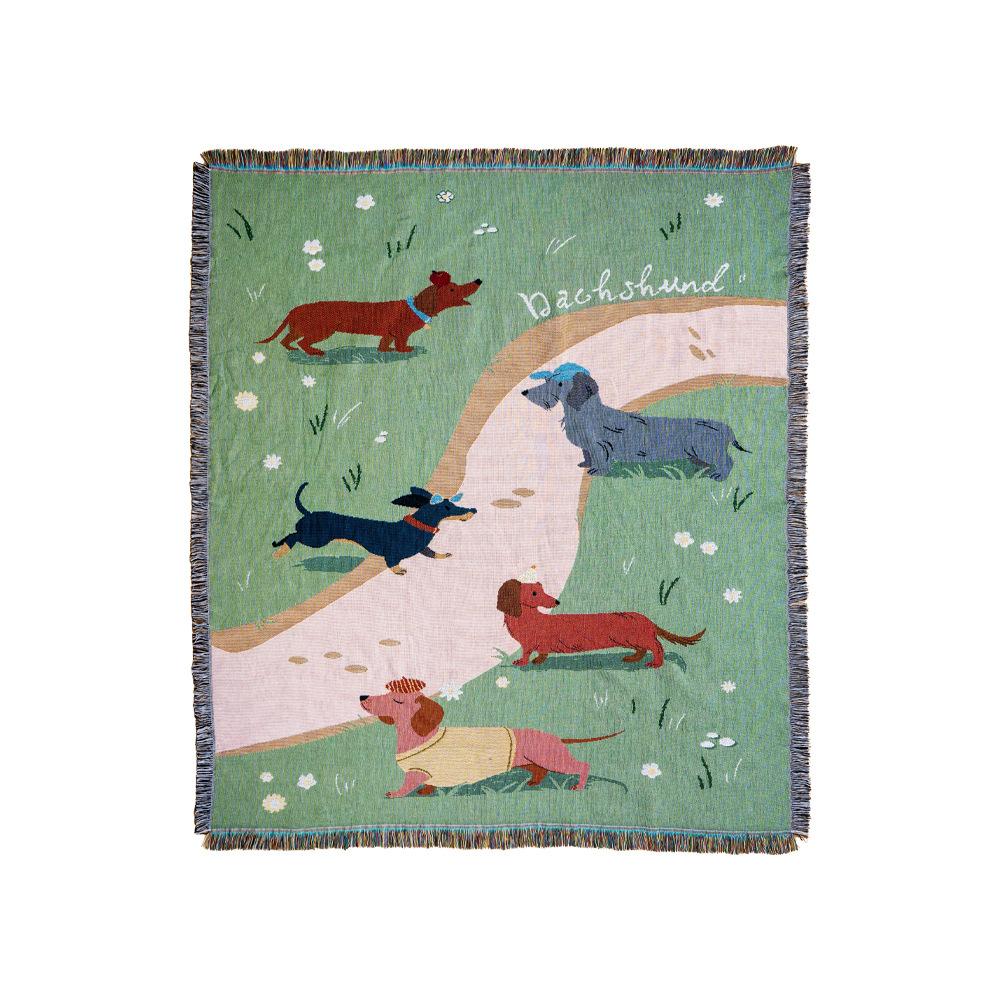 Artful Jacquard Thread Throw Blanket Finely Woven Tapestry Style for Office Nap Outdoor Camping Thoughtfully Crafted Gift 160x130cm