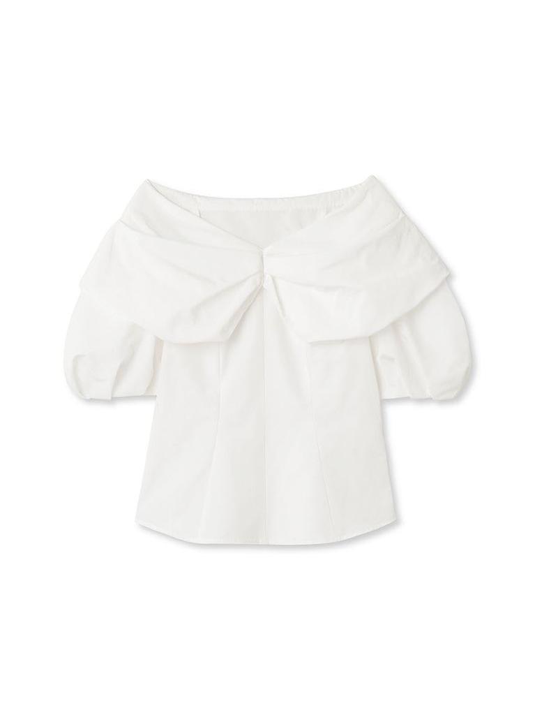 Snidel Balloon Big Collar Shirt Blouse SWFB234152 White Women's
