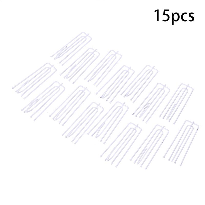 

15 шт. крючков для подвешивания штор из нержавеющей стали с четырьмя вилками, крючки для штор, кольцевые зажимы, аксессуары для штор своими руками белый