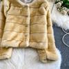 Autumn Winter Women Luxury Soft Mink Faux Fur Warm Short Jacket Diamond Button Single Breasted Christmas Outerwear Coat