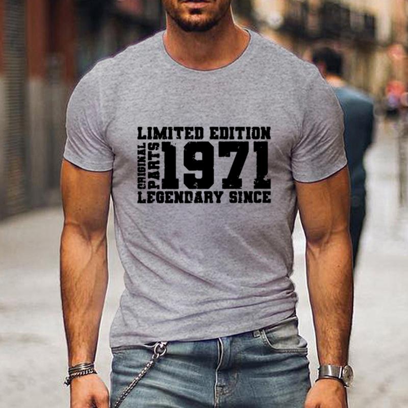 1971 EDITION Buchstaben Print Lässige Rundhals Kurzarm Oberteile Für Männer Outdoor Freizeitkleidung T-Shirt Damen T-Shirts Oberteile