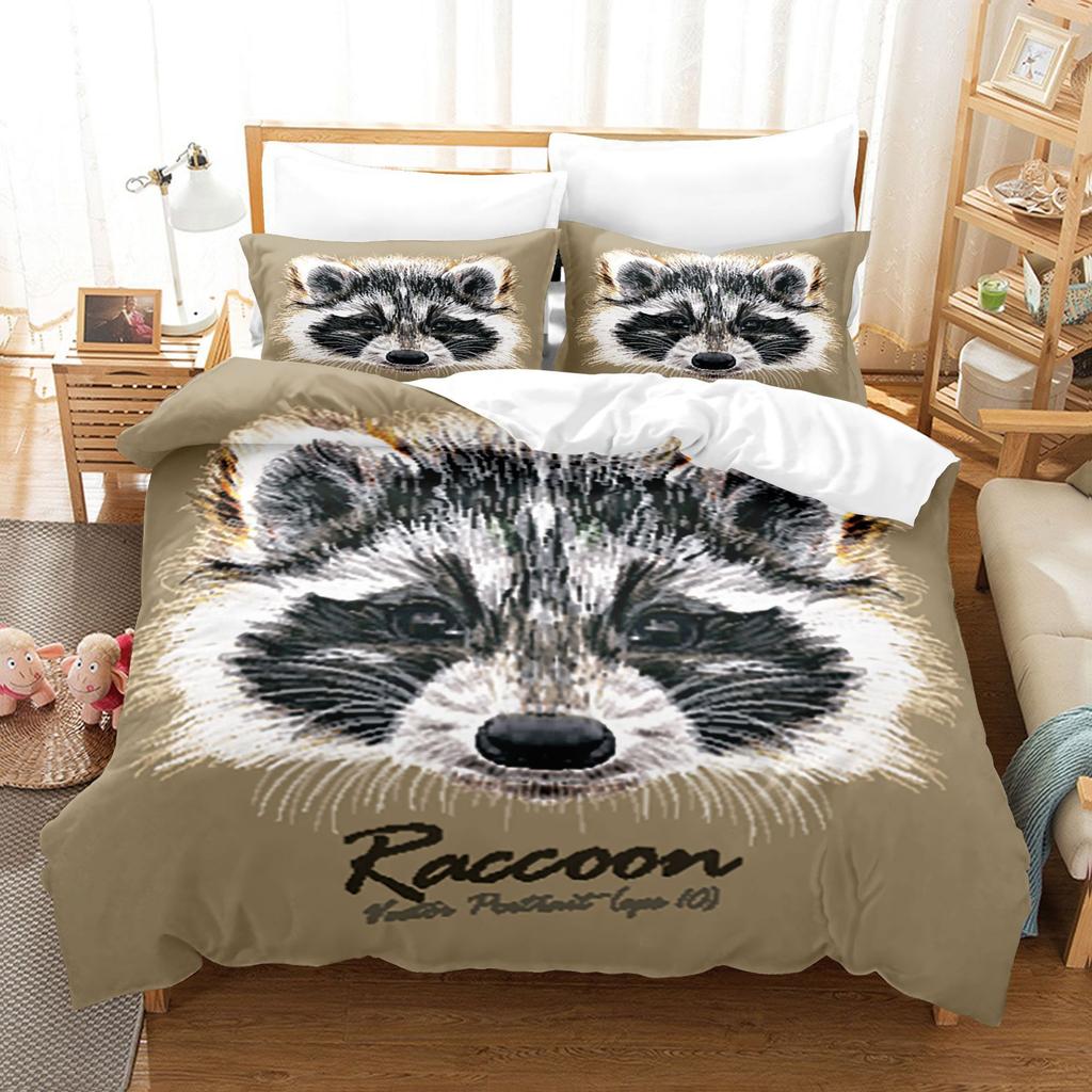 Animal Digital Printing Three-Piece Home Textile Bed Sheet Kit 3D Three-Dimensional 90G Grinding Four-Piece Set