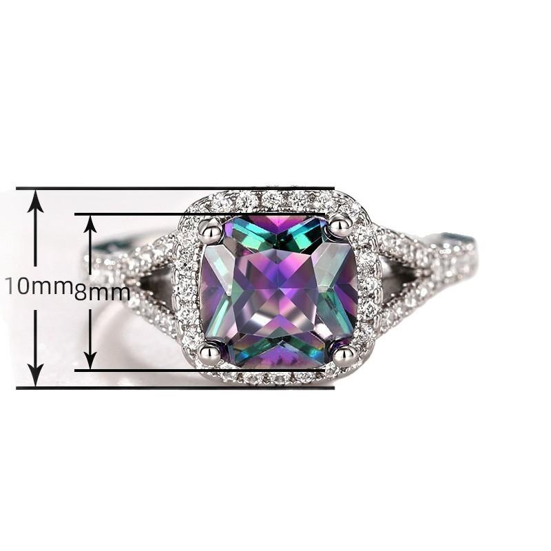 Popular, fashionable luxury atmospheric temperament ring, simple square color ring for women