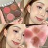 Multi-Purpose Plate! Soft Light Color Four Colors Blusher Plate Color Color Nature Nude Makeup Matte Multi-Purpose Cream Female Repair Rouge