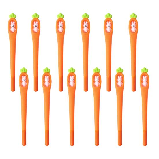 Süßer Hase Karottenform Gelstifte Glattes Schreiben Cartoon Tinte Stifte zum Notieren Und Für die Schule Lustige Tier Neuheit Stifte für Teenager Und Büro