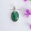 Handmade Oval Malachite 925 Sterling Silver Pendant, Scorpio Birthstone