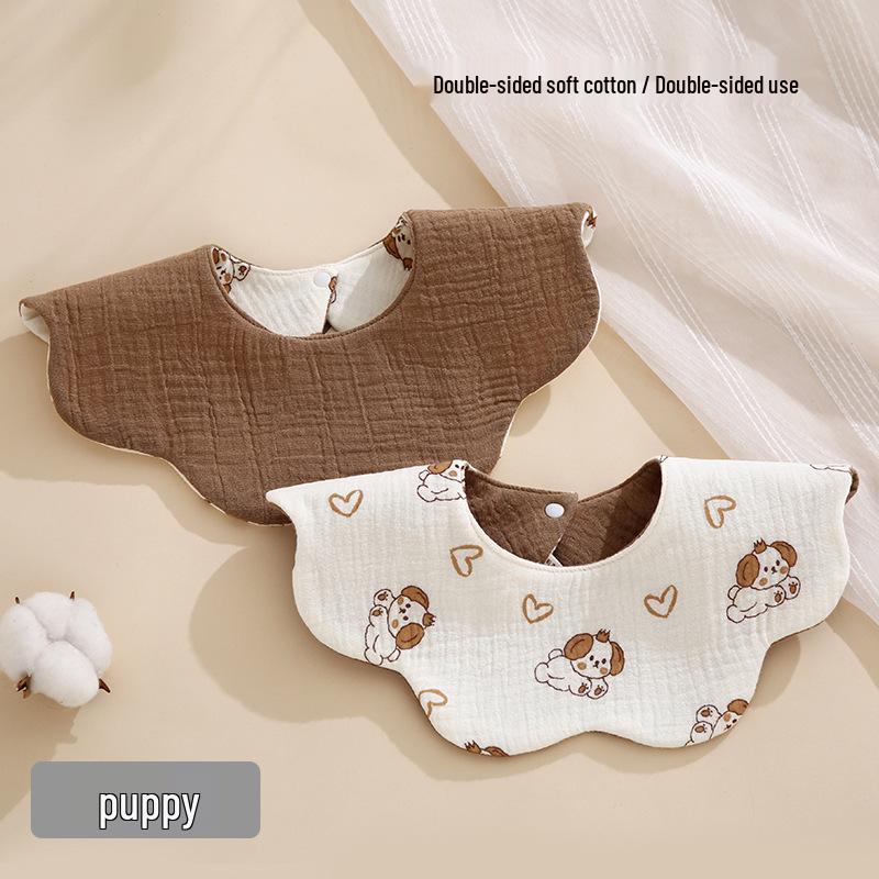 Bavoir pour bébé double face rotatif à 360°, Gaze de coton, Toutes saisons, Absorbant, Qualité Classe A