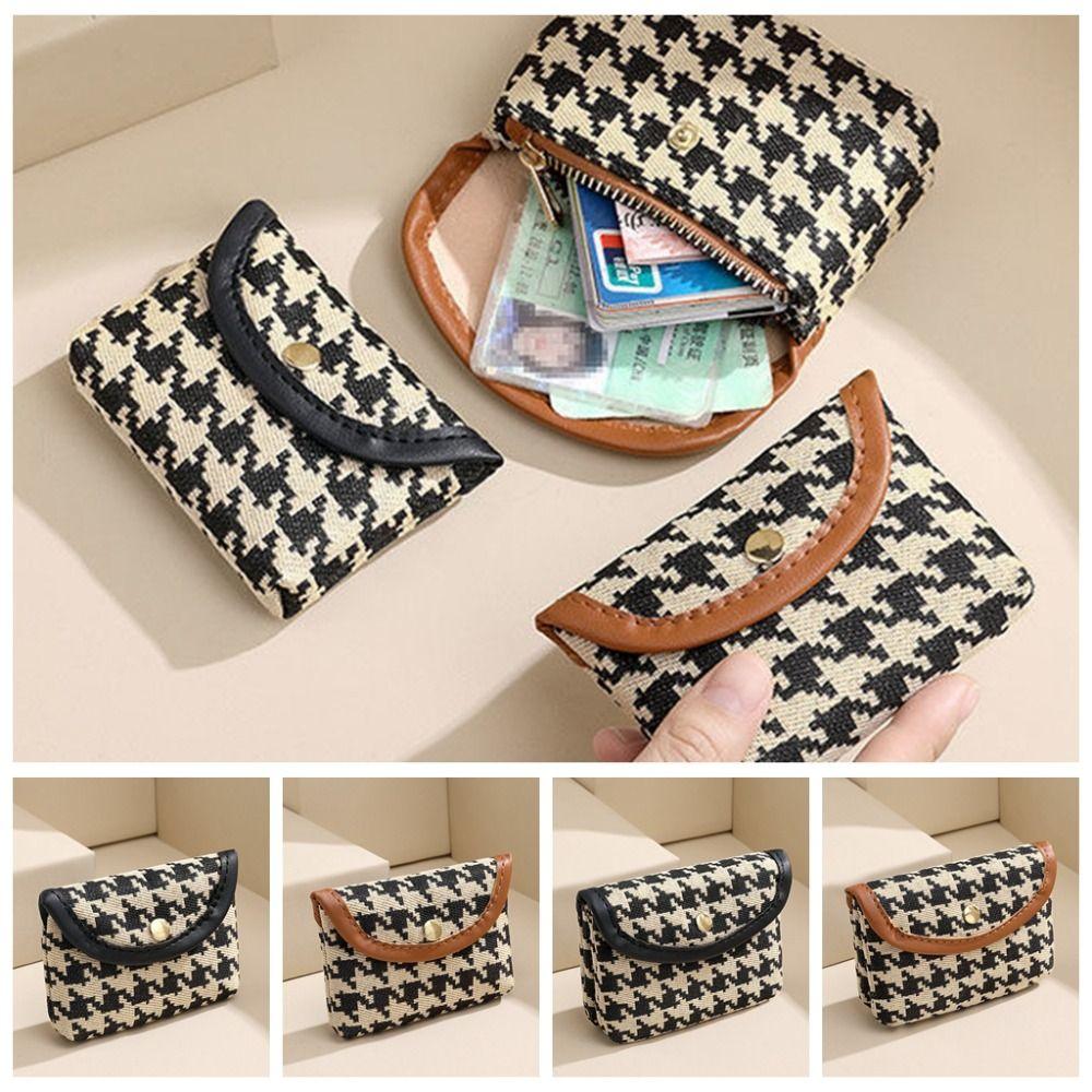Zipper Coin Purse Fashionable Handbag Women Mini Ultra-thin Short Style Small Purse Large Capacity Key Card Bag Square Coin Bag
