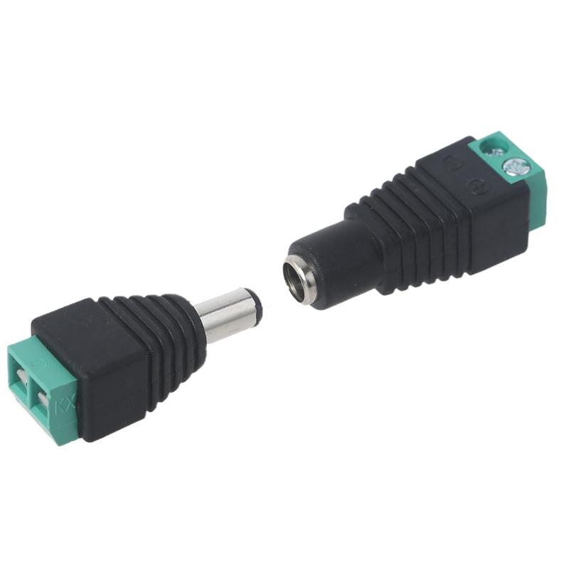 DC Power Jack Plug Adapter Connector 12V Male+Female 2.1x5.5mm DC Power Connector for CCTV Camera LED Strip Ligh