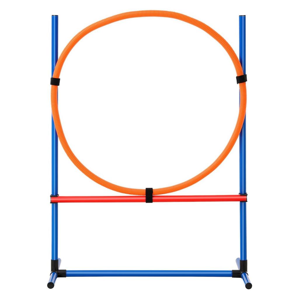 Dog Agility Training Equipment 4 PCS Set with Hurdles Jump Ring Pause Box