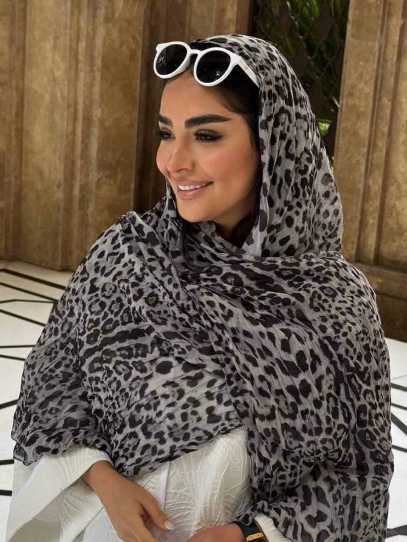 1 Stuk Dames Sjaals Boheemse Luipaardprint Hijab Sjaal Moslim Wikkel Sjaal Dun Lichtgewicht En Ademend Geschikt Voor Dagelijks Gebruik brown