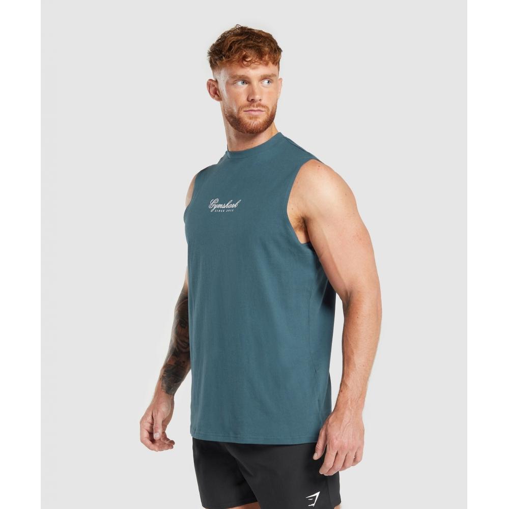 Gymshark Athletic Department Tank Cargo Blue A7a2c Uctp