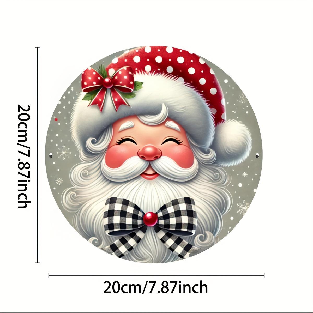 

Счастливого Рождества Дед Мороз 7,8x7,8 дюйма Металлическая табличка Праздничное украшение для стены и двери для дома, фермерского дома, магазина, гаража, бара, сада чёрный