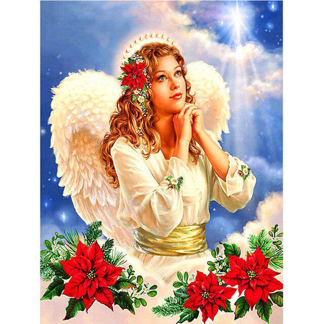 

Полный 5D Алмазная картина Baby Angel DIY Алмазная вышивка Алмазная мозаика Наборы для вышивки крестом Домашний декор Подарок Round 20x30cm