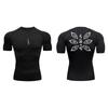 Men's Graphic Print Compression Shirts, Gym & Running T-Shirt Tops, Athletic Quick-Dry Undershirts/Base Layers RL0525
