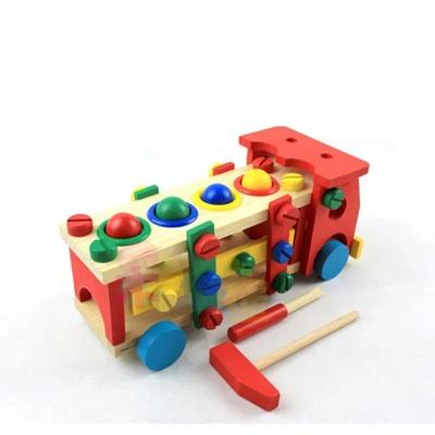 Dřevěné rozebíratelné šroubovací auto 1 ks inženýrská kombinace matic dětská raná vzdělávací puzzle sestavovací kostky