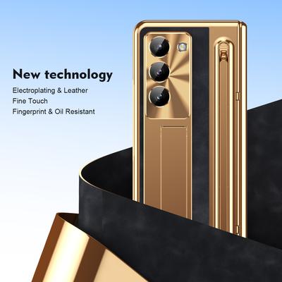 S dotykovým perem pro Samsung Galaxy Z Fold 7 6 5 Pouzdro Hinge Armor Nárazuvzdorný Magnetický Stojánek 360 Plná Ochrana Skládací Kryt