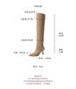 Women's boots for autumn and winter 2025 new French black knee high boots with pointed temperament and super high heels